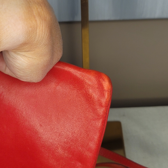 Celine Red Leather Tri-Pouch Crossbody Clutch Bag With Gold Hardware - Picture 13 of 13